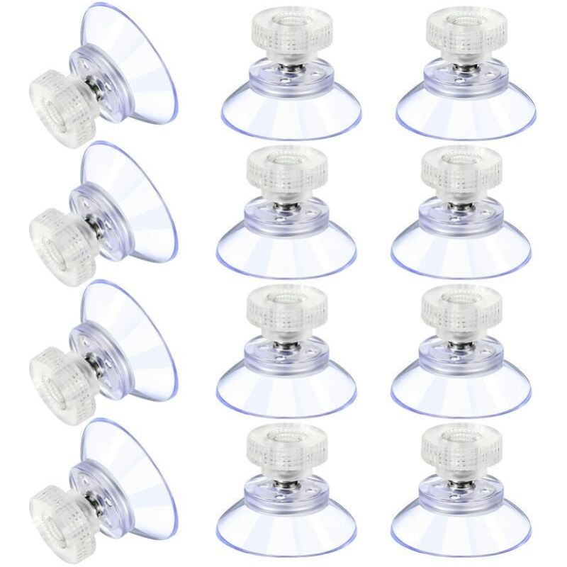 12 Große Saugnäpfe Kunststoff-saugnäpfe Transparente Anti-kollisions-gummisaugnäpfe Metall-schraubmuttern Robuste Transparente Pvc-saugnäpfe Zum Ersetzen Mit Schraubmutter (25mmxm4)