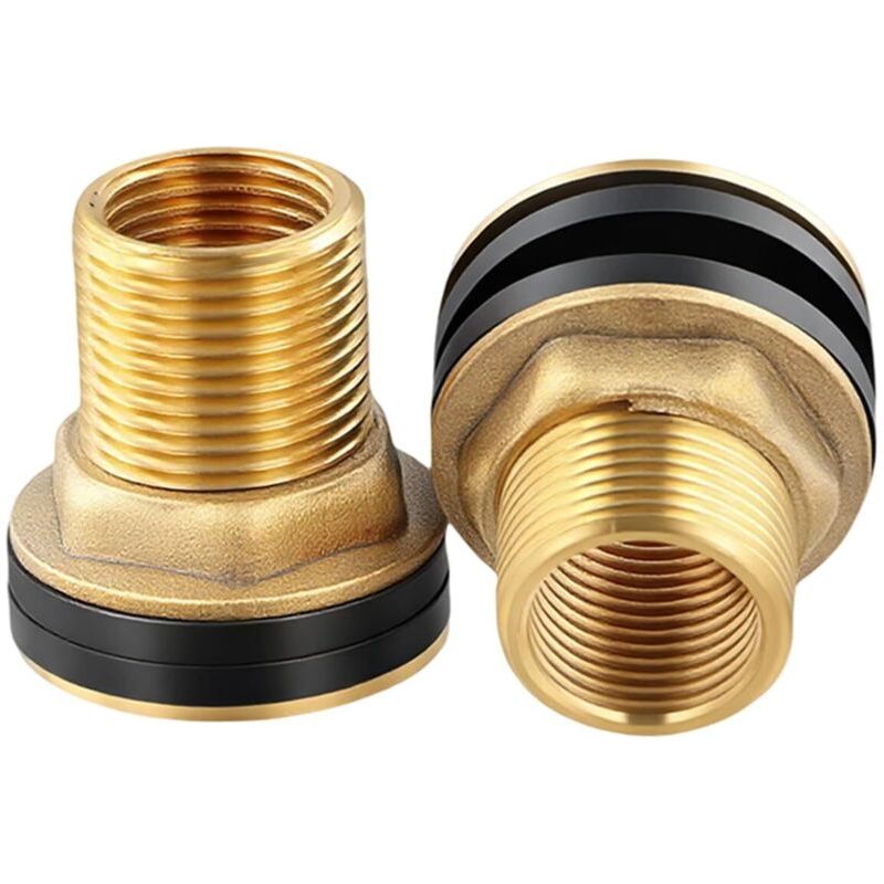 2 Stück Messing-wassertank-schlauchanschluss, 3/4" Robuste Messing-wassertankanschlüsse Für Wassertanks, Lagerfässer, Haushalts-klempnerzubehör