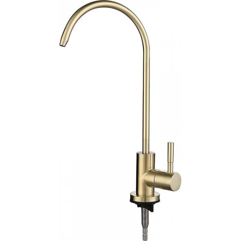 Küchenarmaturen Wasserfilterhahn, Einfacher Schwanenhals-kaltwasserfilterhahn Für Küchenspüle, Gold