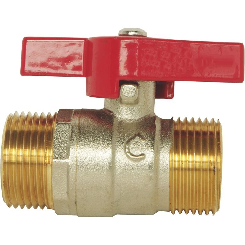 Kugelhahn Aus Kupfer, 1 Zoll, Wasserhahn Mit Außengewinde, Zweiteiliger Kugelhahn Mit Doppeltem Außengewinde, Dicke Kupferventil