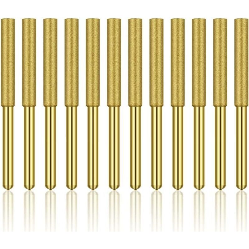 12 Stück Kettensägen-schleifer, Hochfeste Titanbeschichtete Schleifsteine, Kettensägen-schärfstein, Bits 5/32 Zoll 4 Mm