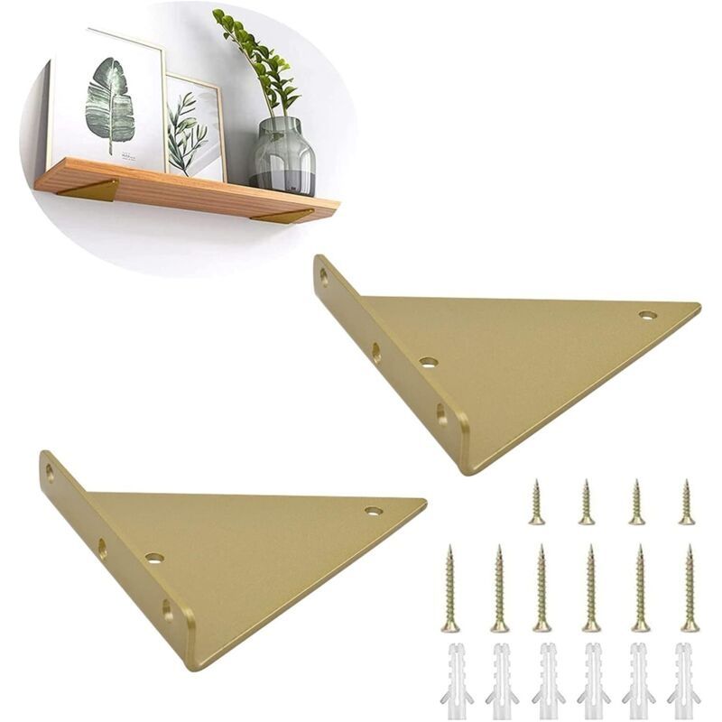 2er-pack Stahlregalhalterungen – Dreieck 8x10cm – Hohe Tragfähigkeit – Unsichtbare Wandmontage – Für Bücherregale Und Möbel