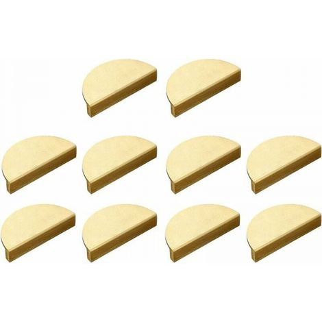 Satz Von 10 Schubladen- Oder Schrankgriffen In Halbmondform Aus Gebürstetem Messing, Goldfarben, 10 Cm