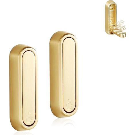Klappbare Goldene Wandhaken (2er-pack): Platzsparende Versteckte Wandhaken, Geeignet Für Badezimmer Und Schränke.