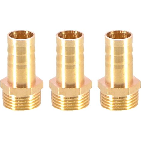 3er-set Messing-schlauchverbinder, 12 Mm Auf 3/8" Bsp Außengewinde, Schlauchadapter