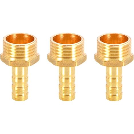 3 Messing-verbinder Für Schlauch, 10 Mm Auf 1/2", Bsp-außengewinde