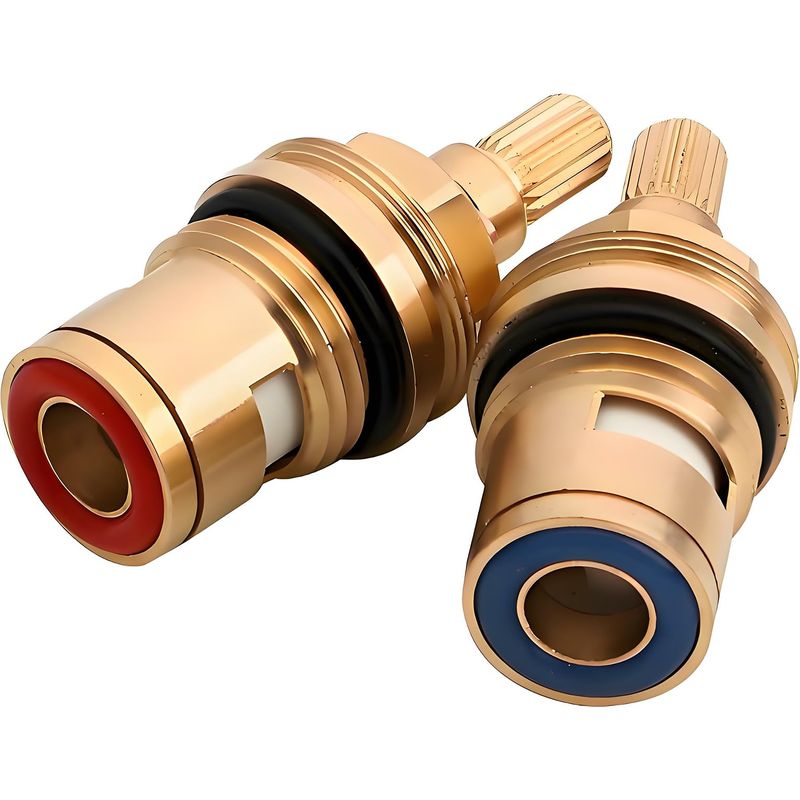 2 Stück Keramikkartuschen 1/2" Wasserhahnkopf, Ersatzventile Aus Messing Für Küche Und Bad (2)