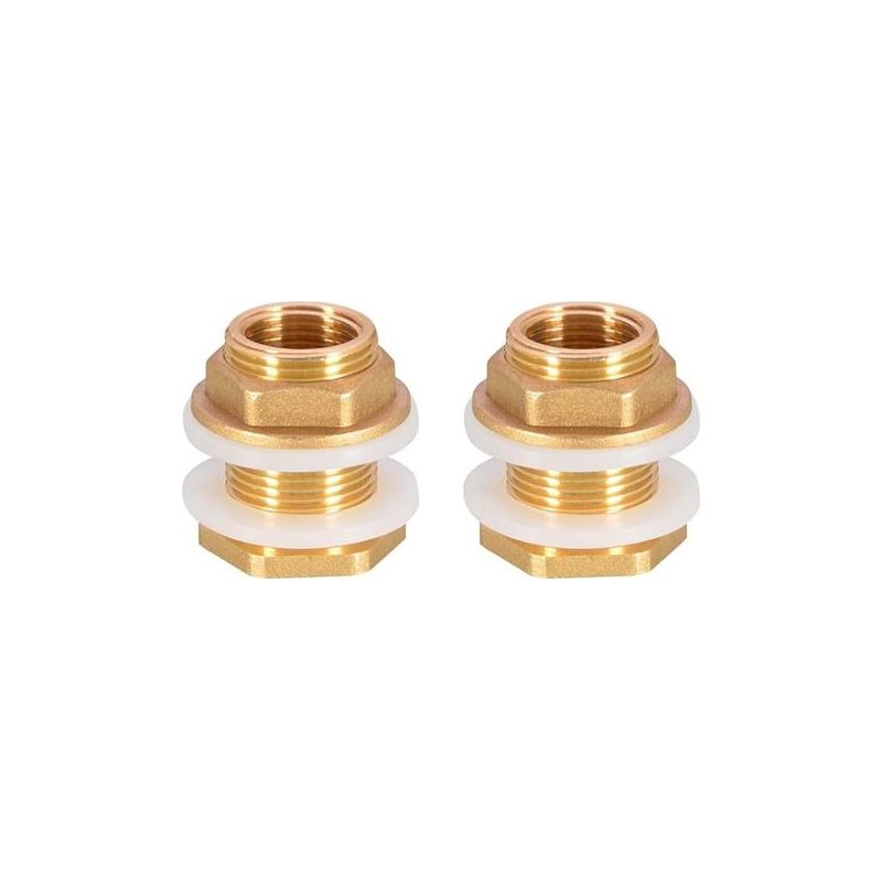 2 Stück 3/4 Zoll Messing Wassertank Schlauchanschluss Adapter Wasserhahn Regenfassbuchse Tankanschluss Aus Messing