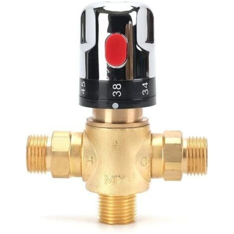 Thermostatischer Mischbatterie, Thermostatische Armatur, Duschmischer Mit 1/2"-g-anschluss, Markenarmatur Mit Celsius-skala