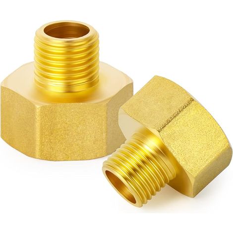 2 Stück Messing-rohrreduzieradapter, 1/2" Bsp Innengewinde Auf 1/4" Bsp Außengewinde Anschluss