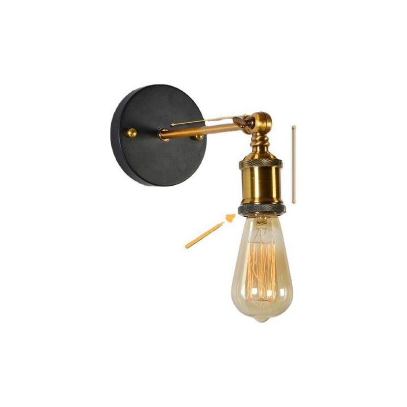 Vintage Loft Wandlampen Led E27 Edison Glühbirne Eisen Verchromt Retro Industriell Beleuchtung Für Zuhause Nachttisch Wandlampen