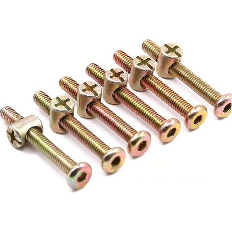 Ensemble De Boulons Pour Meubles Et Lits, 10 Boulons M6 X 40 Mm, M6 Avec Écrous Cylindriques, Adaptés Aux Meubles, Berceaux, Lits Et Chaises (m640 Mm).