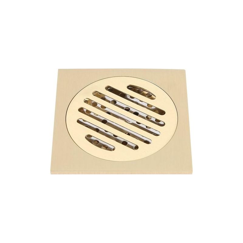 10,2 X 10,2 Cm Quadratischer Messing-bodenablauf Geruchsneutral Mit Siphon Für Badezimmer, Dusche Und Badewanne, Mit Herausnehmbarem Sieb