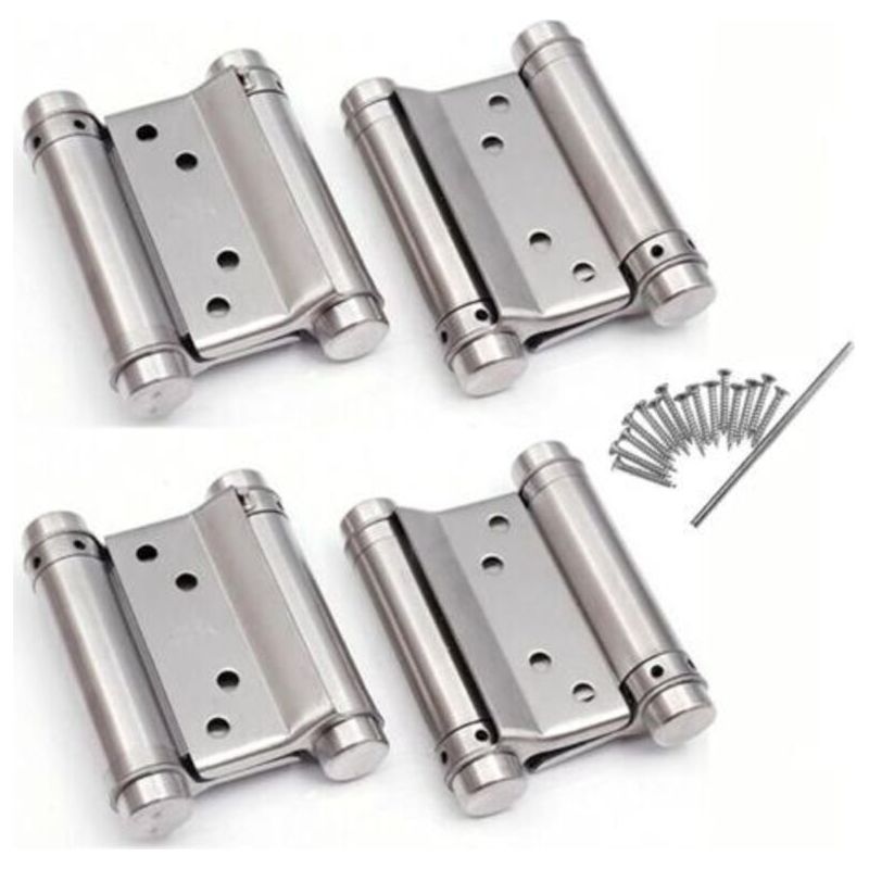 4 Stück Doppelfeder-scharniere Für Saloon-western-türen Aus Edelstahl, 75 Mm (tragkraft Bis Zu 15 Kg)