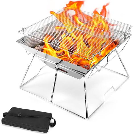 Klappbarer Camping-grill, Outdoor-holzofen, Holzkohlegrill Mit Tragetasche, Ideal Für Camping.