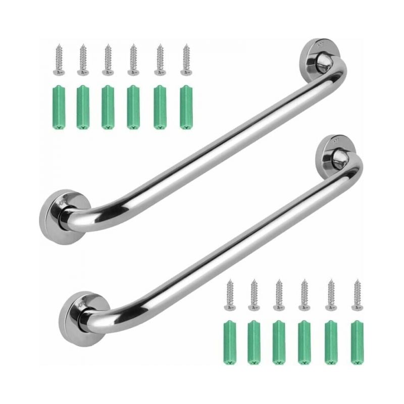 2er-set Duschgriffe Aus Edelstahl Für Badezimmer, Badewanne Und Dusche, 30 Cm