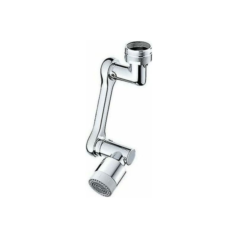 Extended Tap 1080 Schwenkbarer Spritzschutzfilter Schwenkbarer Wasserhahnsprühkopf - Dual-modus [silber]