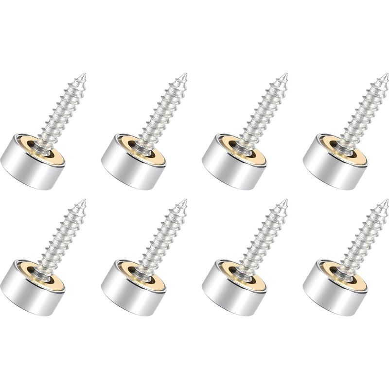 10mm Spiegel Schraubenabdeckungen, 8 Stück, Gebürsteter Edelstahl, Dekorative Kappen Für Spiegel Und Werbeschilder, [silber]