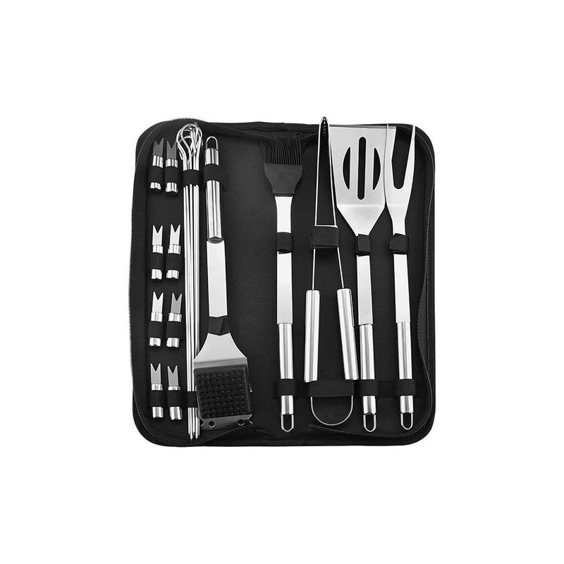Grillbesteck-set, 20-teiliges Grillzubehör Aus Edelstahl, Grillwerkzeuge Für Outdoor-camping Und Garten-barbecue