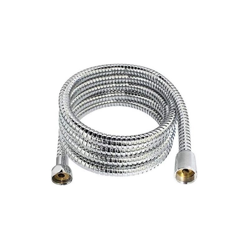 Edelstahl-badezimmer, Explosionssicher, Flexibel, Chrom-duschschlauch, Schlauchförmiger Federzug (farbe: Silber, Größe: 2m)