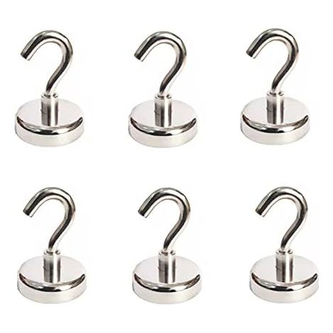 6 Stück Magnetische Häkchen, 18 Lb Zugkraft, Extra Starke Neodym-magnethaken, Schwere Magnethaken, Haken Mit Magnet Für Kühlschrank, Robuste Kreuzfahrt-haken Für Die Decke, Kleiner Magnetischer Aufhän