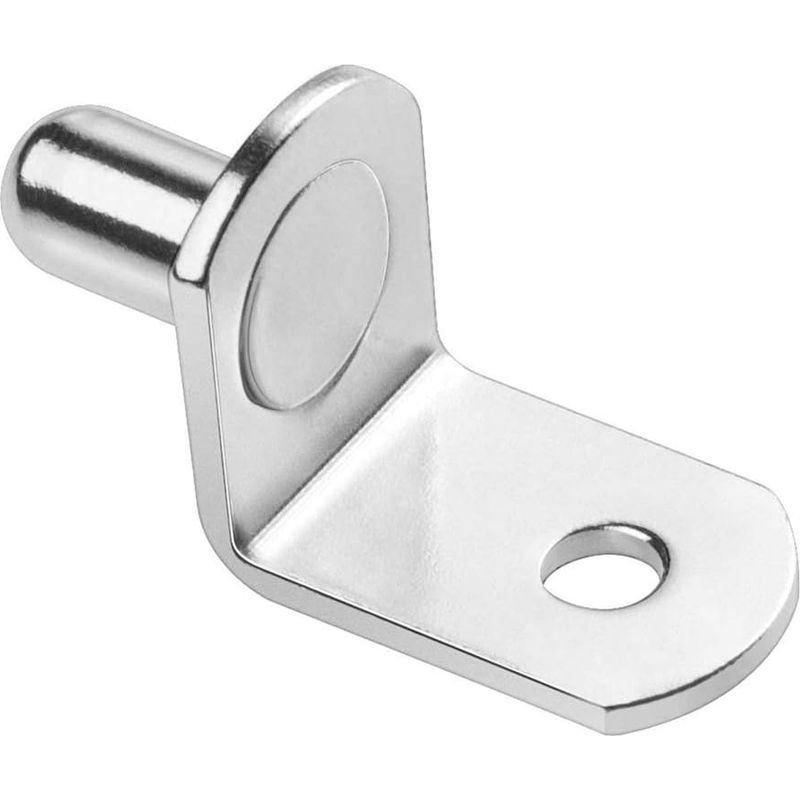 50 Stück 6 Mm Regalträger Aus Vernickeltem Metall, L-förmige Winkelhalterungen Für Holz- Oder Glasregale, Geeignet Für Möbel, Schränke, Kleiderschränke Und Bibliotheken