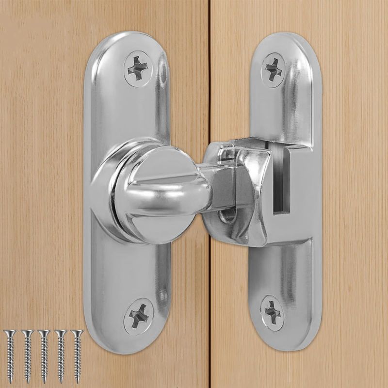 Schiebetür-riegel, 90/180 Türschloss, Für Schiebetüren, Scheunen, Badezimmer, Fenster, Küchen Usw. (silber)