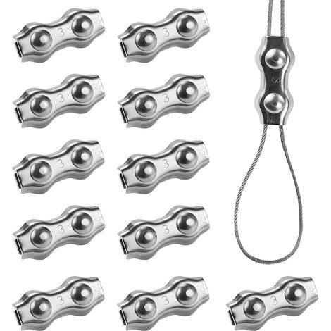 Edelstahl-duplex-klemmen M3, 12er-pack, 1/8-zoll-doppelschrauben-kabelbinder Für Kabel Von 1,5 Bis 3 Mm²