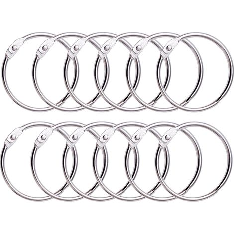 12 Duschvorhang-ringe Mit Metallhaken – 50 Mm Öffnbarer Rundring Für Vorhänge, Badezimmer, Zuhause, Ordner – Metallfarbe