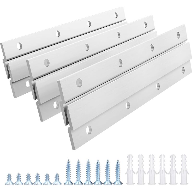 Aluminium-wandbefestigungsset Mit Z-haken Für Bilder, Spiegel, Platten, Kunstwerke, Schränke Und Whiteboards (15 Cm - 3 Stück)