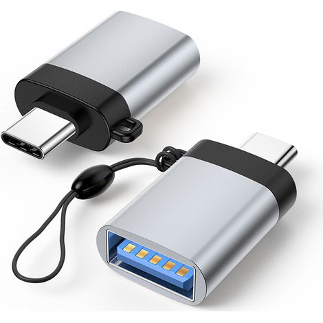 Usb-c-auf-usb-3.0-adapter (2er-pack), Usb-c-stecker-auf-usb-3.0-buchse-adapter, Kompatibel Mit Telefonen, Laptops Und Pcs (silber)