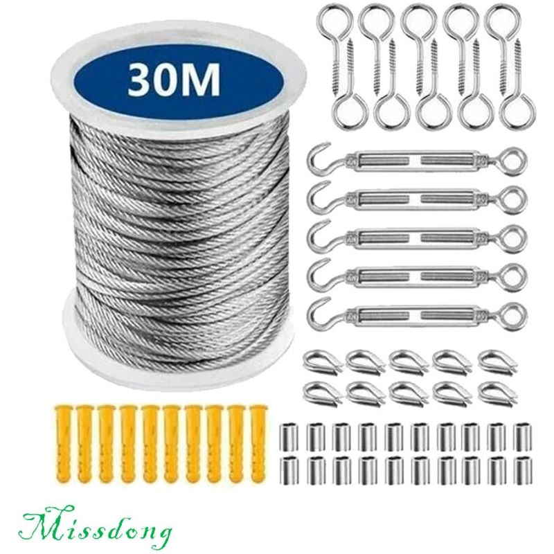 Edelstahlseil, Edelstahl-hängeseil, Außenwäschespinne, Wäscheleine Aus Edelstahl Für Außen, Metallkabel Für Außen, Wäscheleine (30 M)