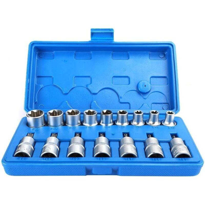 16-teiliges 1/2-zoll-chrom-vanadium-stahl-sechskant-steckschlüssel-set