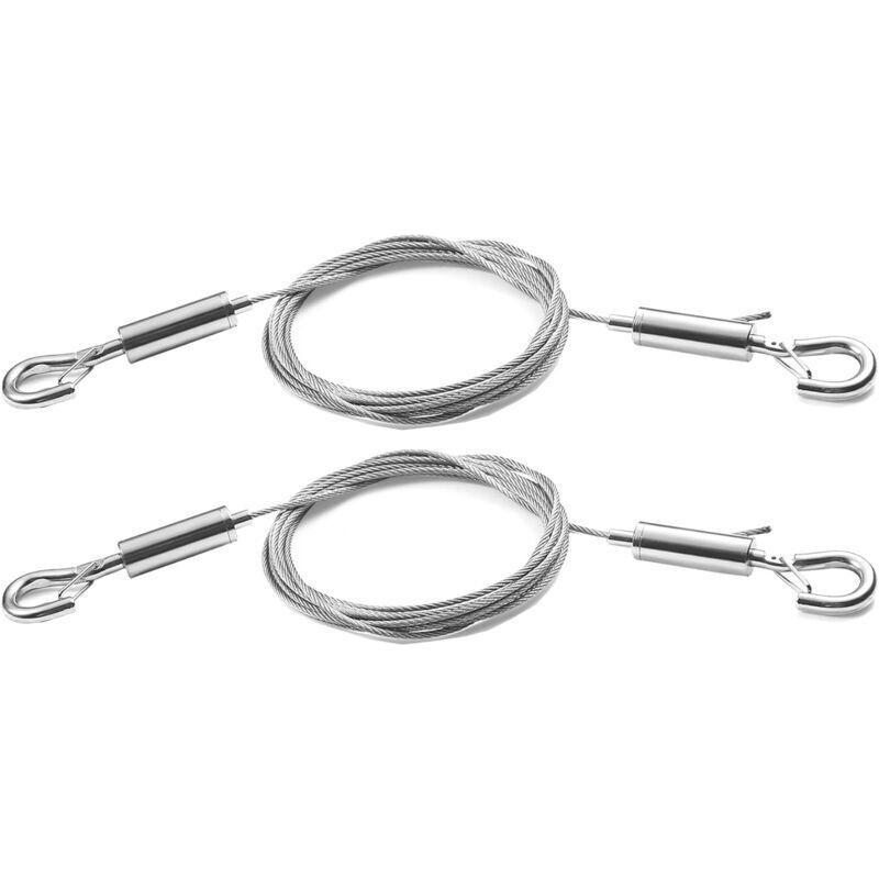 2 Stück Verstellbare Bildaufhängedrähte – Schwerlast-set Aus Edelstahl, 2 M X 1,5 Mm, Für Spiegel, Lampen, Anzeigetafeln Und Mehr – Tragkraft Bis Zu 30 Kg