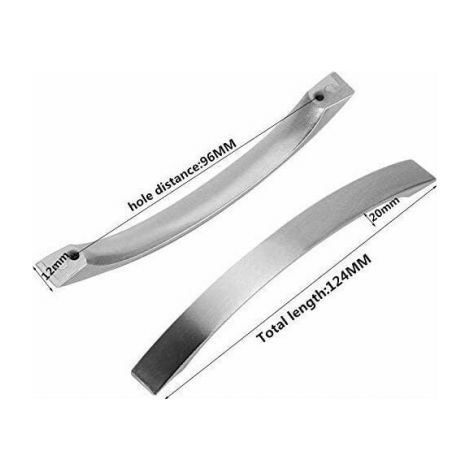 12er Set Küchen-edelstahlgriffe, Lochabstand 96 Mm, Verchromt - Möbelgriffe Küche - Gebürstetes Nickel Türgriffe, Küchengriff Griff