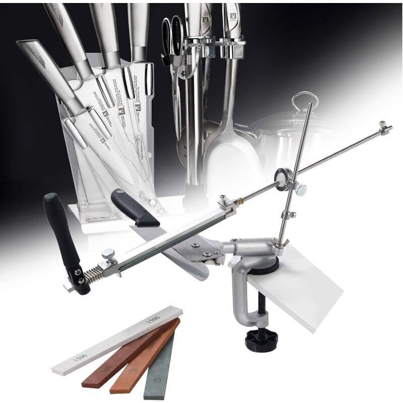Professioneller Messerschärfer Mit 4 Schleifscheiben, Rx-008 Pro-winkelschärfer Mit Fester Winkelrotation, Professionelles Küchen-schärfwerkzeug-set