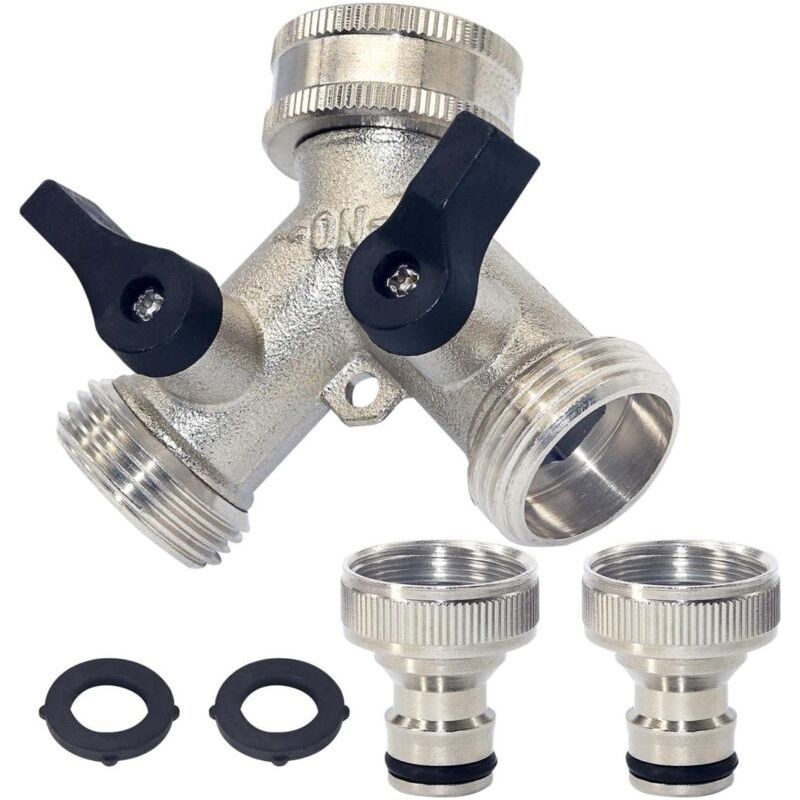 2-wege-y-verteiler, 2-wege-y-splitter Für Schläuche Mit 2 Stück 3/4" Schlauchanschlussadapter