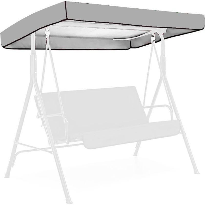 3-sitzer-schaukel, Wasserdicht, Silbernes Polyester, Lässiger Und Zeitgenössischer Stil, 191 X 120 X 23 Cm