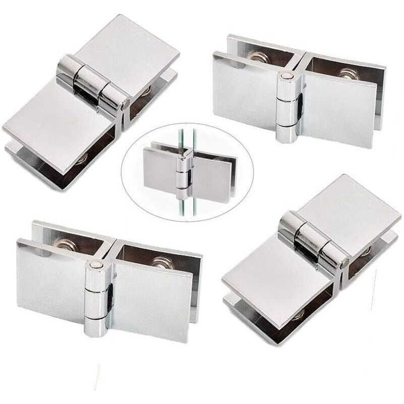 180° Glastürscharniere – Zinklegierung – Glasstärke 5 Bis 8 Mm – 4er-pack Scharniere – Installation Ohne Bohren
