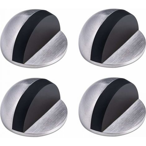 Türstopper, Türanschlag Aus Edelstahl, Selbstklebender Türstopper, Bodentürstopper, Gummipuffer, Halbkreis-türblocker Für Zuhause Und Büro, 4 Stück