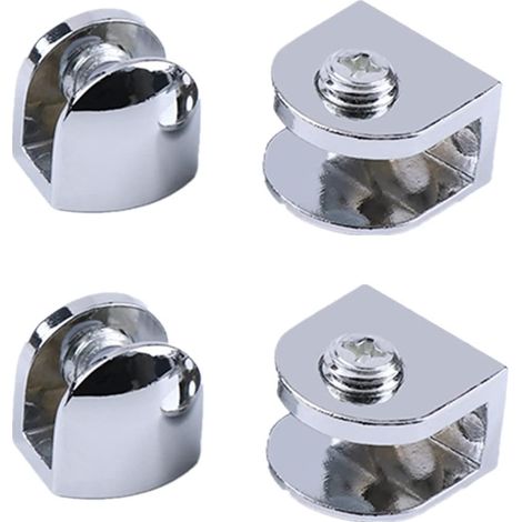 4-teiliger Glasgriff, Glashalter, Halterung, Wandhalterung, Verstellbare Halterung, Für Glasdicke Bis 10 Mm, Glasbefestigungszubehör