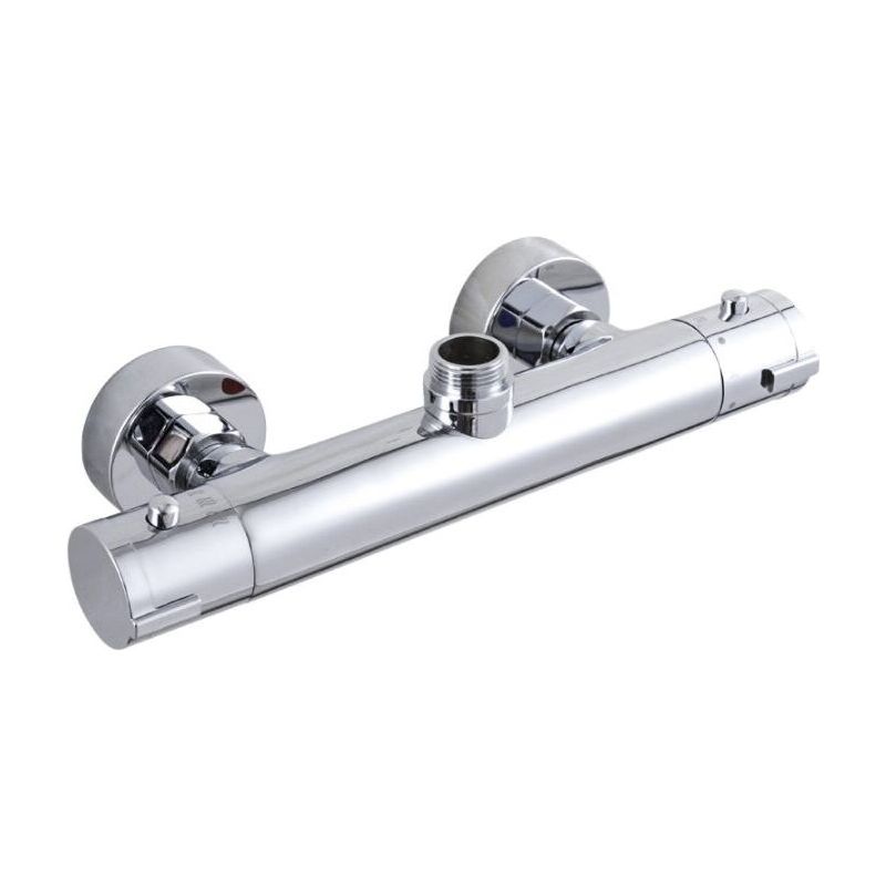 Thermostatische Duscharmatur, Doppelter Hebel, Wandmontiert, Mit Thermostatischem Wassermischer - Auslauf Nach Oben, Für Badezimmer, Wohnmobile Und Badewannen