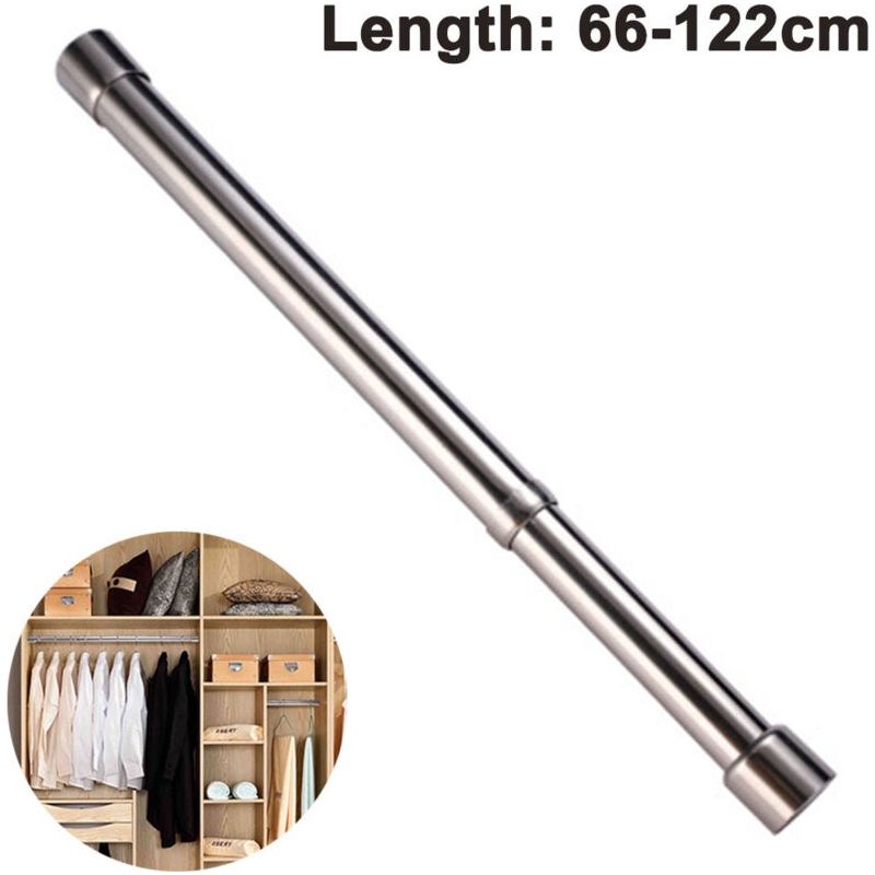 Teleskopischer Kleiderbügel Aus Edelstahl – Verstellbare Länge 66–122 Cm – Für Schrank, Dusche Und Balkon