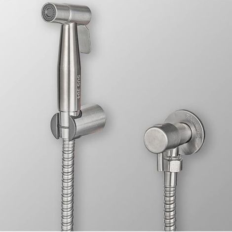 Edelstahl-bidet-sprühgerät Für Die Toilette, Bidet-sprühsatz, Toilettenspray, Sprühgerät, Silber