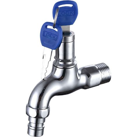 Diebelsicheres Außen-wasserhahn Aus Messing – Hochpräzises Gewinde – Spritzwassergeschütztes Design – 2 Diebstahlschlüssel Enthalten