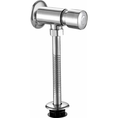 Sichtbarer Urinal-wc-hahn Mit Verchromter Wandtaste, Zeitverzögerte Automatische Abschaltung, Manuell