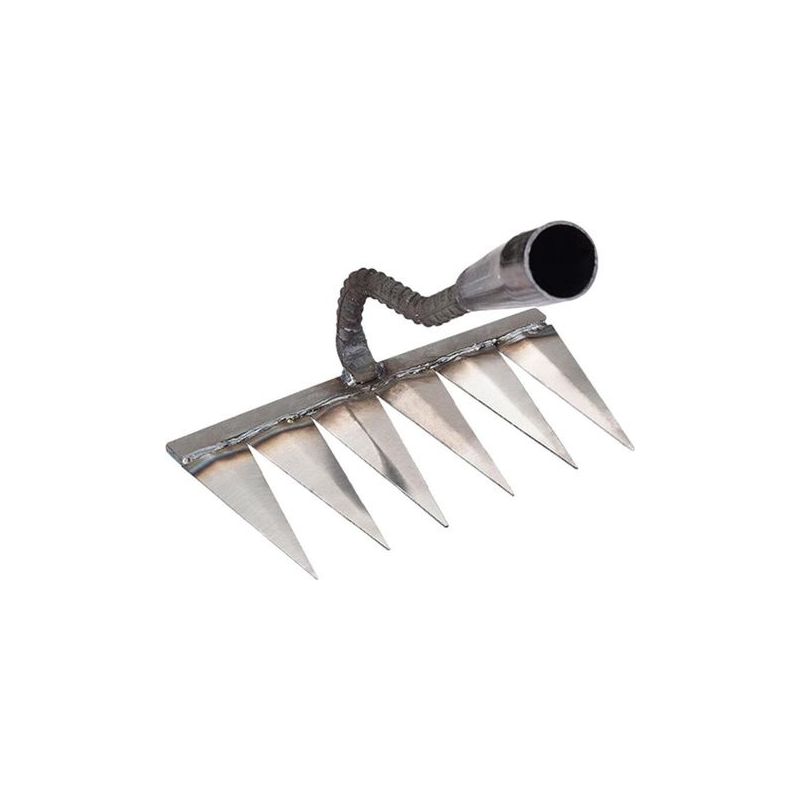 Generic Metall-gartenharke, Unkrautjäteharke – Robuste Zinkenharke Aus Metall Für Bodenbearbeitung, Unkrautentfernung, Flächenharke, Geeignet Für Steine Und Kies, Kultivator-harke