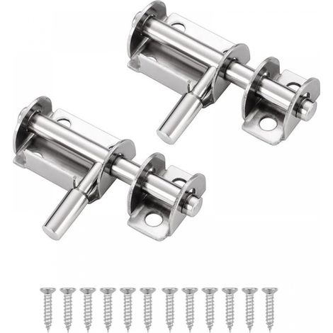 2 Stück Schiebetür-riegel Aus Edelstahl, Mini-schiebetür-verriegelung Geeignet Für Gartentüren, Fenster Und Lagerhallen (silber)