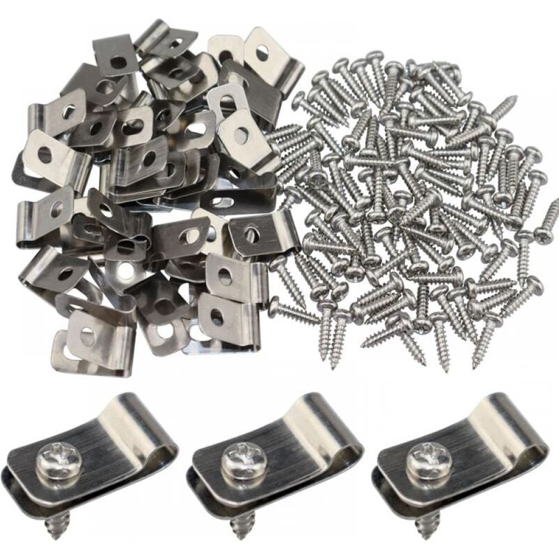 Befestigungsklammern Für Zaun, Befestigungsclips Für Drahtzaun, Edelstahl-drahtclips Mit Schrauben, Kabelbinder Für Holz-, Vinyl- Oder Metallzäune (200 Stück)