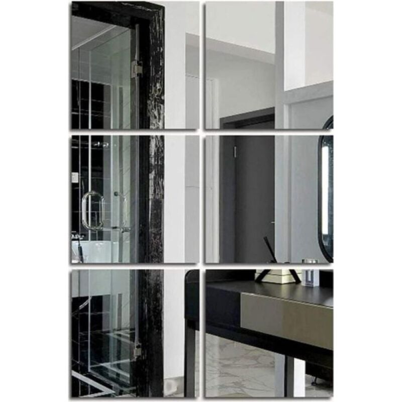 Ganzkörper-wandspiegel (glas, 8''x8''x 6 Stück), Ganzkörperspiegel-fliesen Für Tür, Schlafzimmer, Home-gym